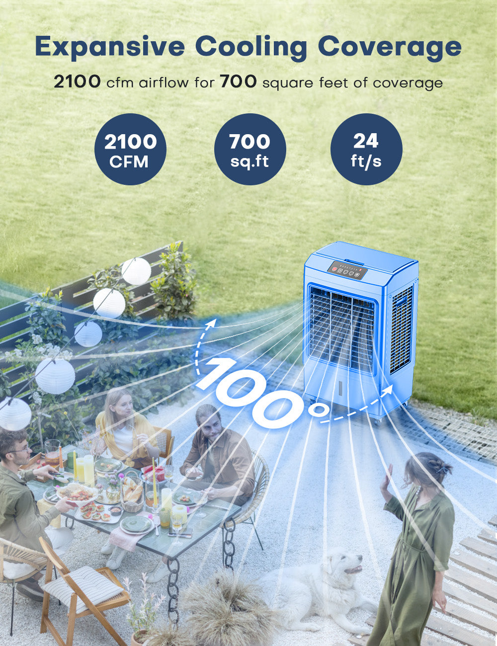 BALKO L242Y Evaporative air Cooler, Blue