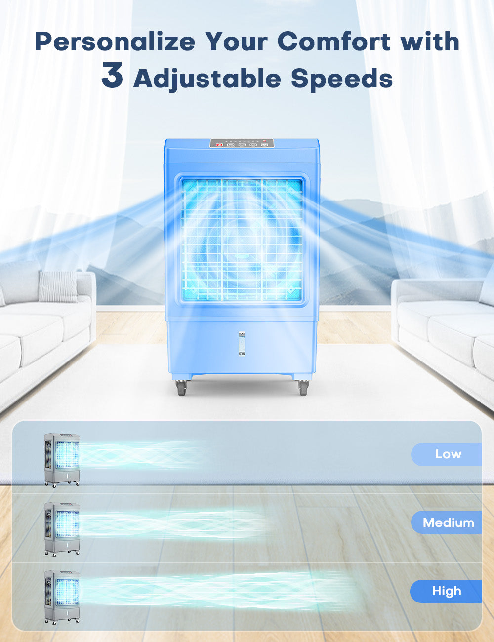 BALKO L242Y Evaporative air Cooler, Blue